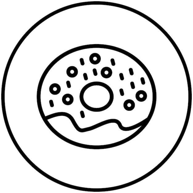 Ilustración del icono vectorial de la rosquilla del conjunto de iconos de Street Food