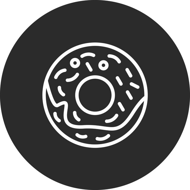 Ilustración del icono vectorial de la rosquilla del conjunto de iconos de World Cuisine