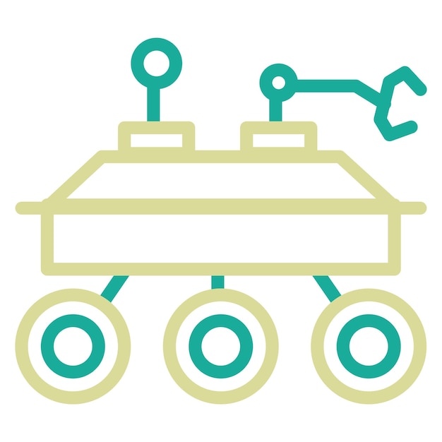 Ilustración del icono vectorial del rover del conjunto de iconos de tecnología