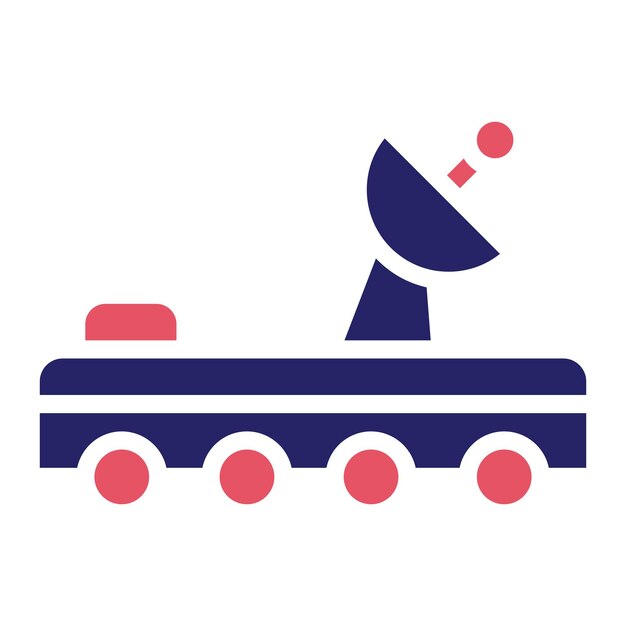 Ilustración del icono vectorial del rover de Marte del conjunto de iconos de tecnología espacial