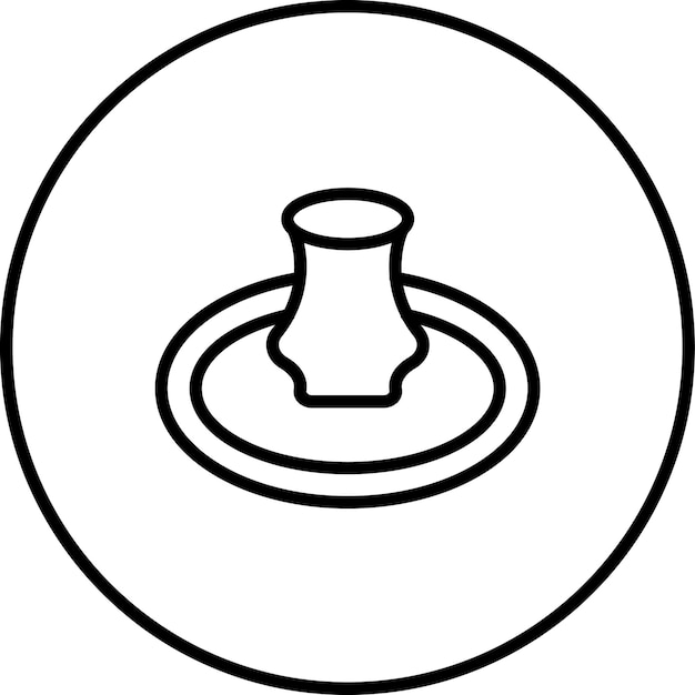 Vector ilustración del icono vectorial de la rueda del alfarero del conjunto de iconos de la civilización antigua