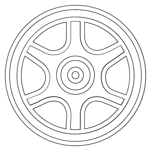 Ilustración del icono vectorial de la rueda del conjunto de iconos de reparación de automóviles