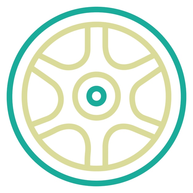 Ilustración del icono vectorial de la rueda del conjunto de iconos de reparación de automóviles