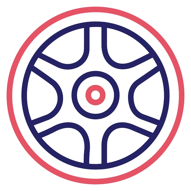 Ilustración del icono vectorial de la rueda del conjunto de iconos de reparación de automóviles