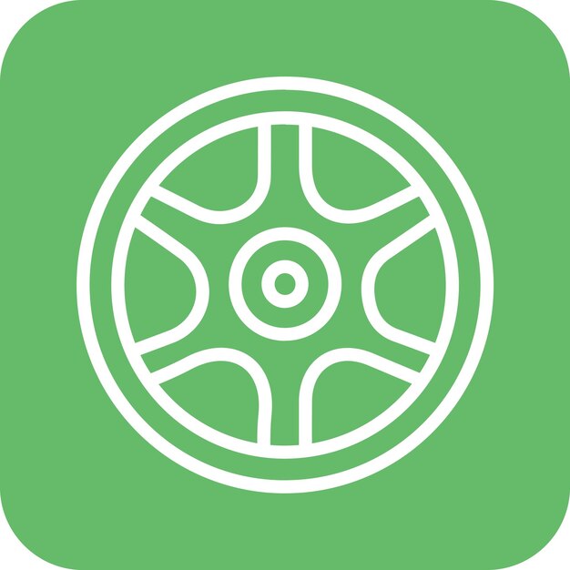 Ilustración del icono vectorial de la rueda del conjunto de iconos de reparación de automóviles