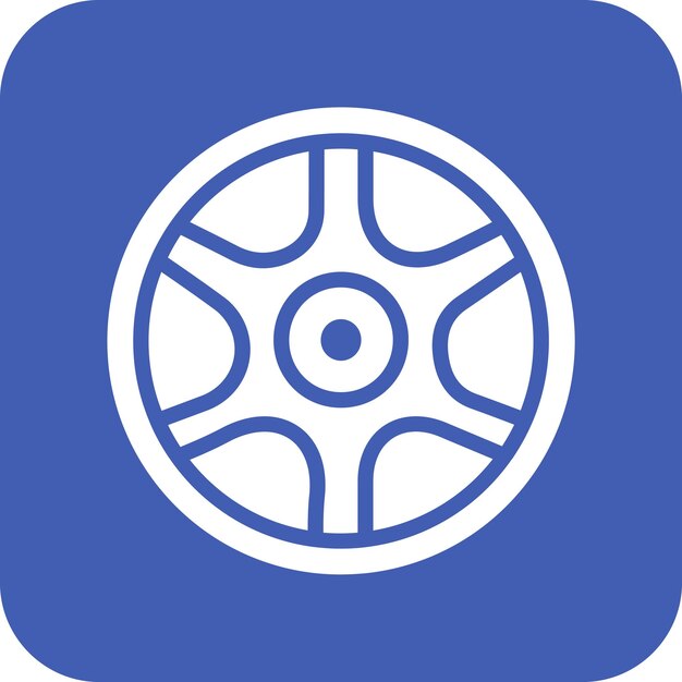 Ilustración del icono vectorial de la rueda del conjunto de iconos de reparación de automóviles