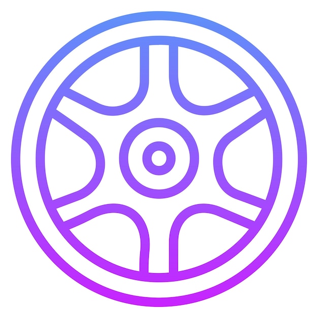 Ilustración del icono vectorial de la rueda del conjunto de iconos de reparación de automóviles