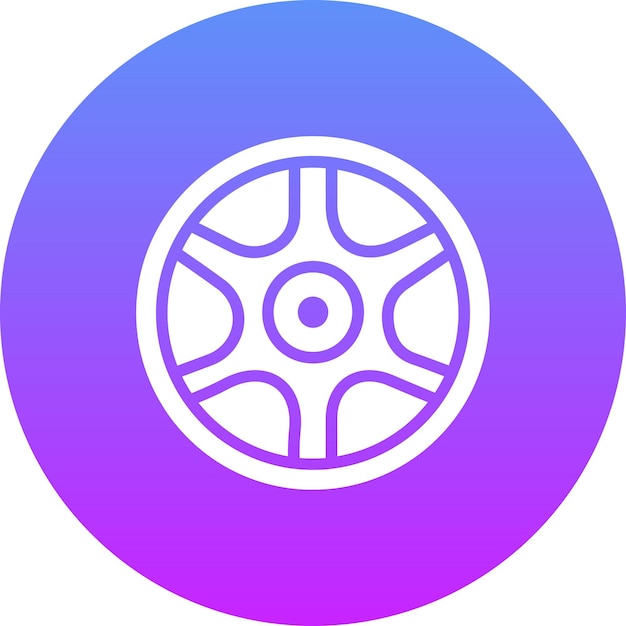 Ilustración del icono vectorial de la rueda del conjunto de iconos de reparación de automóviles
