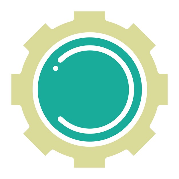 Ilustración del icono vectorial de la rueda dentada del conjunto de iconos de la industria de la gasolina