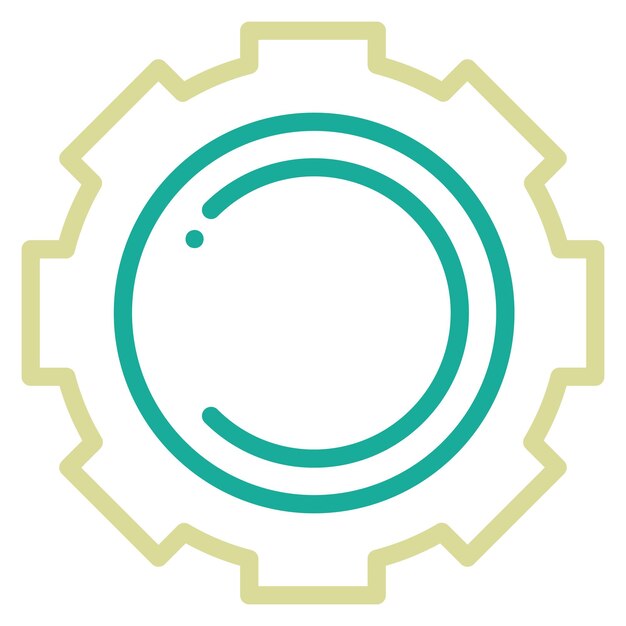 Ilustración del icono vectorial de la rueda dentada del conjunto de iconos de la industria de la gasolina