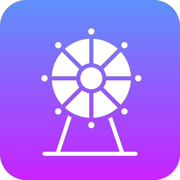 Ilustración del icono vectorial de la rueda gigante del conjunto de iconos de los elementos de la ciudad