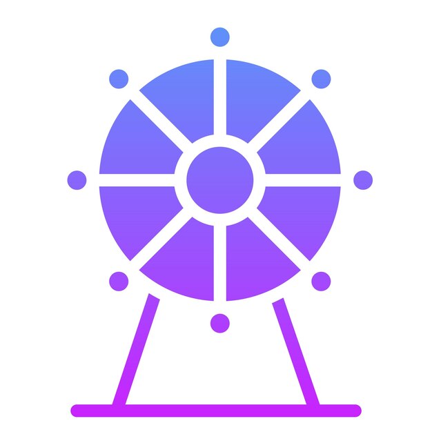 Ilustración del icono vectorial de la rueda gigante del conjunto de iconos de los elementos de la ciudad