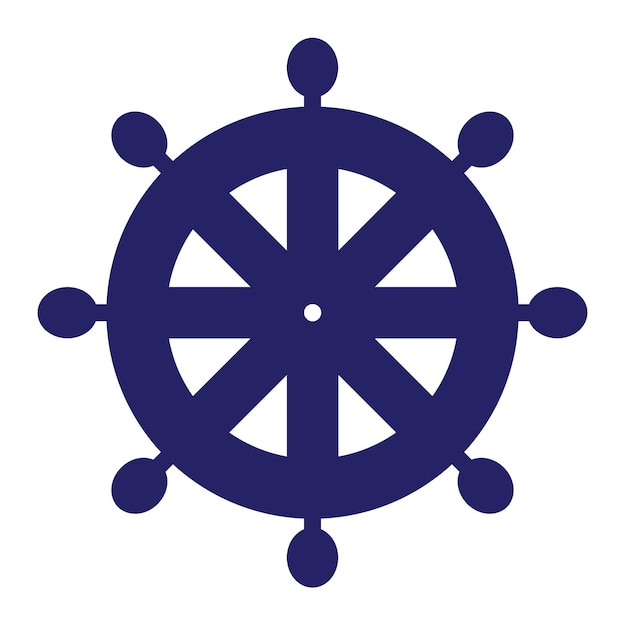 Ilustración del icono vectorial de la rueda de la nave del conjunto de iconos de Piratas