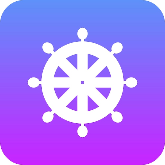 Ilustración del icono vectorial de la rueda de la nave del conjunto de iconos de Piratas