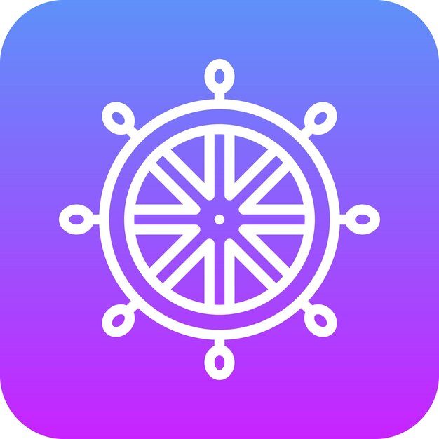 Ilustración del icono vectorial de la rueda de la nave del conjunto de iconos de Piratas