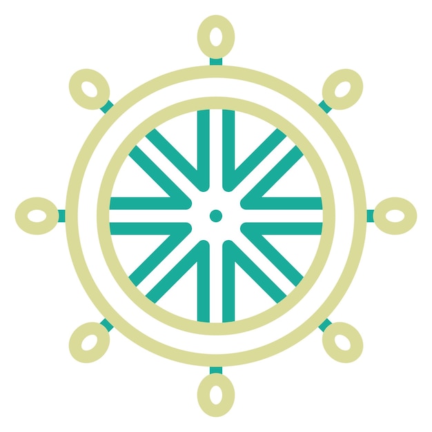 Ilustración del icono vectorial de la rueda de la nave del conjunto de iconos de Piratas