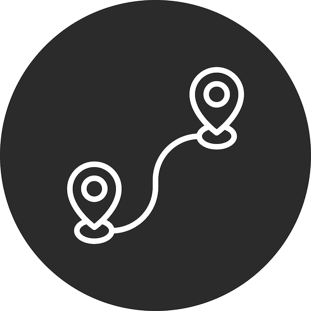 Ilustración del icono vectorial de la ruta del conjunto de iconos de inmigración