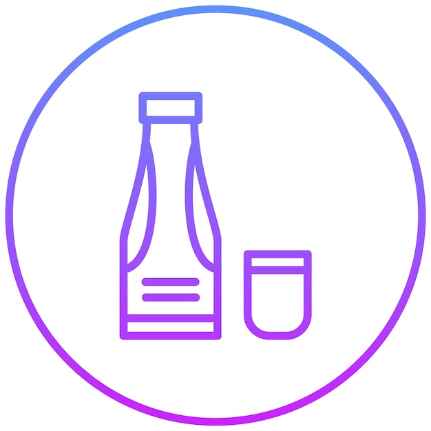 Ilustración del icono vectorial del sake del conjunto de iconos de World Cuisine