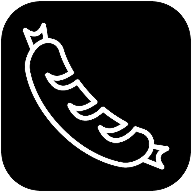 Ilustración del icono vectorial de salchichas del conjunto de iconos de Street Food