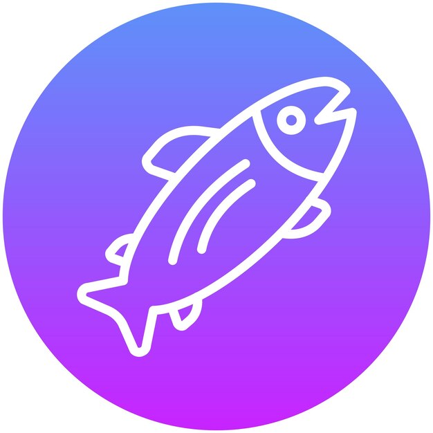 Ilustración del icono vectorial del salmón del conjunto de iconos de pesca