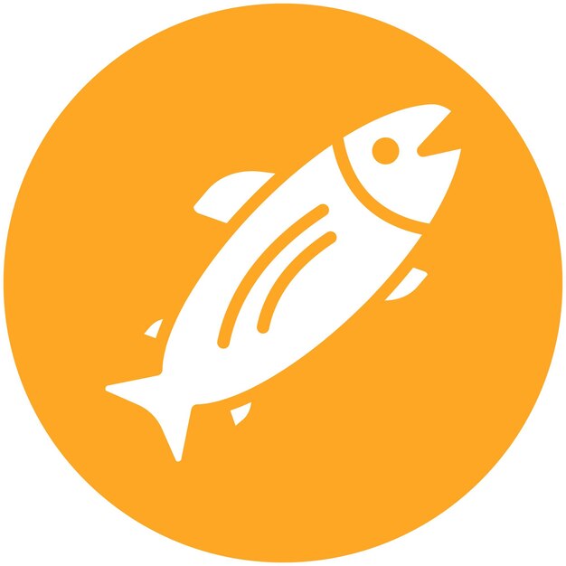 Ilustración del icono vectorial del salmón del conjunto de iconos de pesca