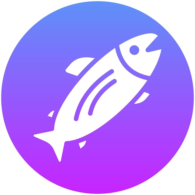 Ilustración del icono vectorial del salmón del conjunto de iconos de pesca