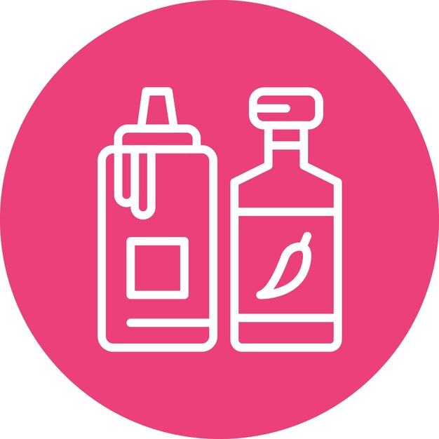 Ilustración del icono vectorial de la salsa del conjunto de iconos del restaurante