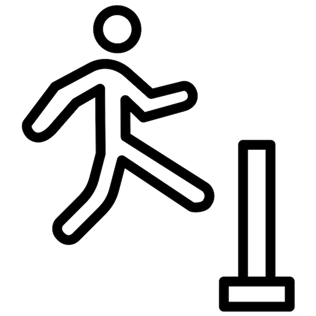Ilustración del icono vectorial de salto alto del conjunto de iconos de atletismo