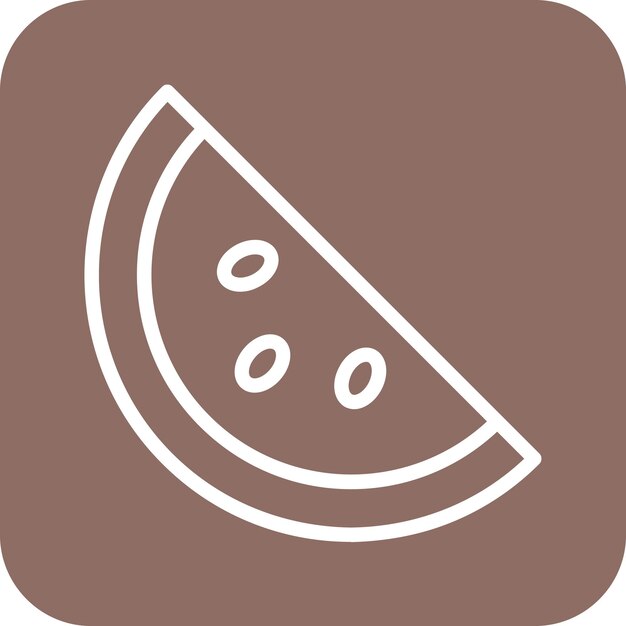 Ilustración del icono vectorial de la sandía del conjunto de iconos de verano