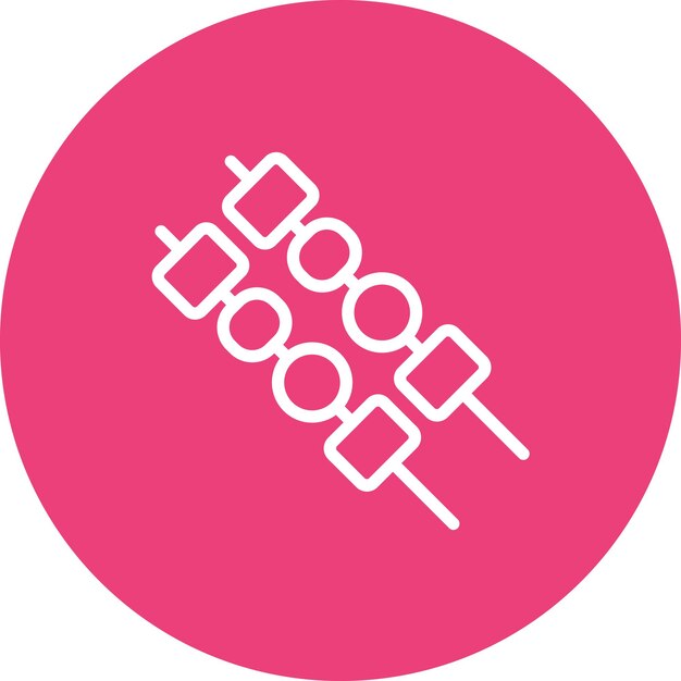 Ilustración del icono vectorial de Satay del conjunto de iconos de World Cuisine