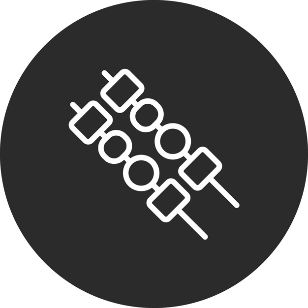 Ilustración del icono vectorial de Satay del conjunto de iconos de World Cuisine