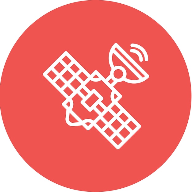 Ilustración del icono vectorial de satélite del conjunto de iconos de energía nuclear