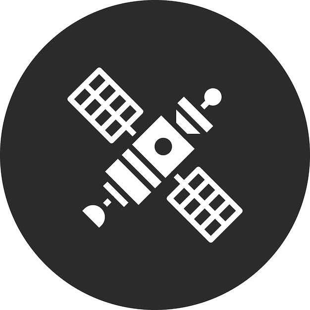 Ilustración de icono vectorial de satélite del conjunto de iconos de tecnología espacial