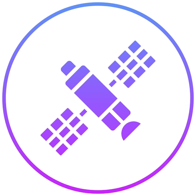 Ilustración del icono vectorial de satélite del conjunto de iconos de tecnología