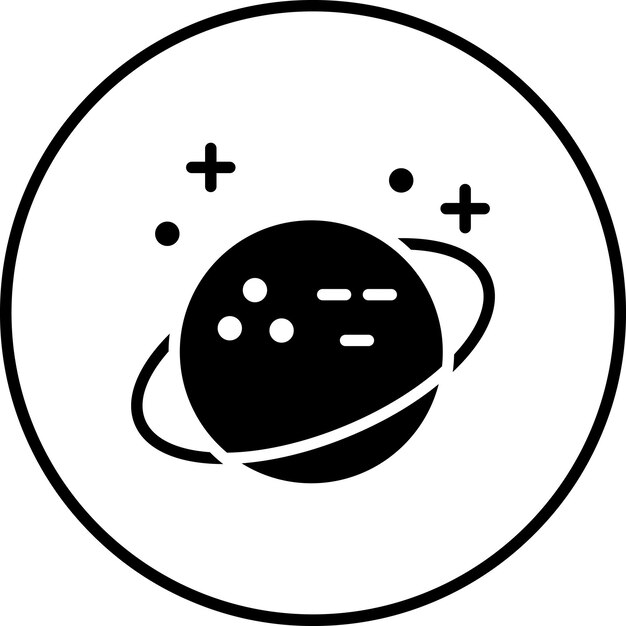 Ilustración del ícono vectorial de Saturno del conjunto de íconos de Educación