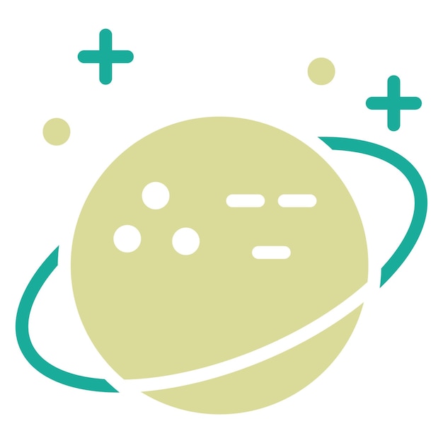 Ilustración del ícono vectorial de Saturno del conjunto de íconos de Educación