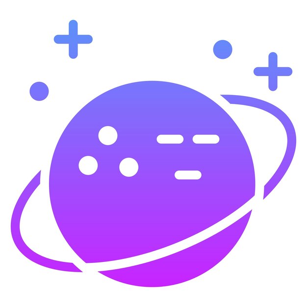 Ilustración del ícono vectorial de Saturno del conjunto de íconos de Educación
