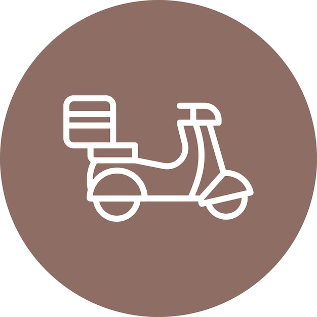Ilustración del icono vectorial del scooter de entrega del conjunto de iconos de entrega de alimentos