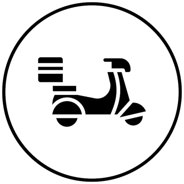 Ilustración del icono vectorial del scooter de entrega del conjunto de iconos de entrega de alimentos