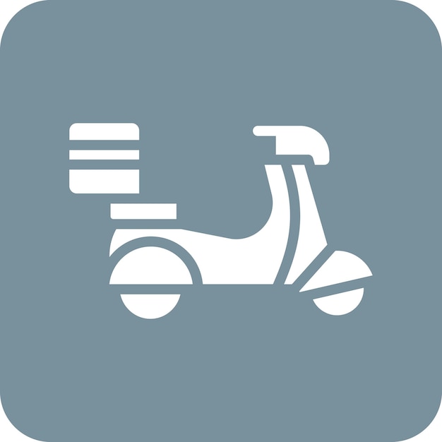 Ilustración del icono vectorial del scooter de entrega del conjunto de iconos de entrega de alimentos