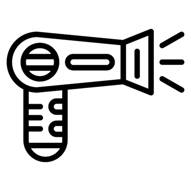 Ilustración del icono vectorial del secador de cabello del conjunto de iconos de servicios hoteleros