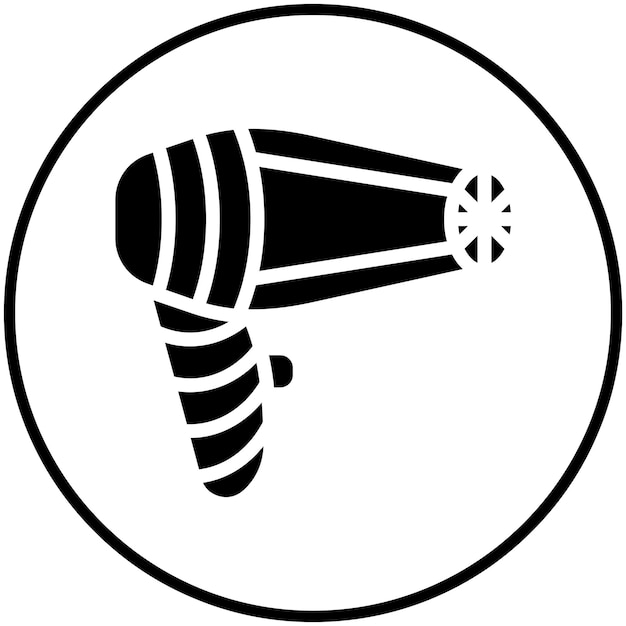 Ilustración del icono vectorial del secador de cabello del conjunto de iconos del spa