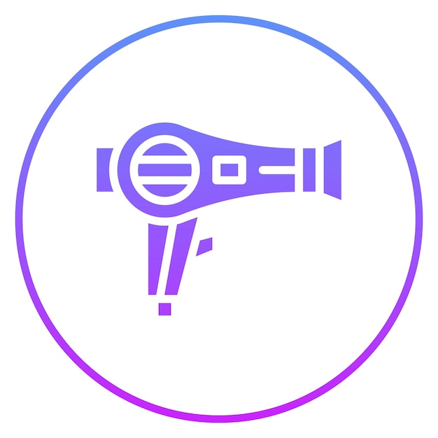 Ilustración del icono vectorial del secador de pelo del conjunto de iconos de cosméticos