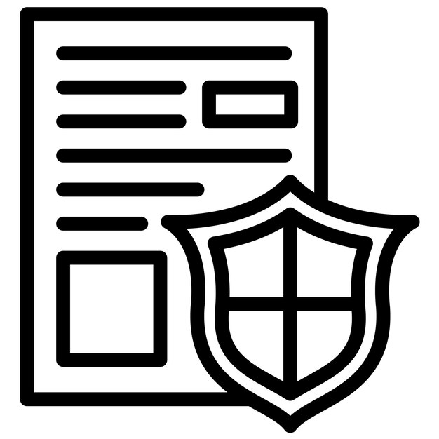 Ilustración del icono vectorial de Secure Document Icon del conjunto de iconos de redes y intercambio de datos