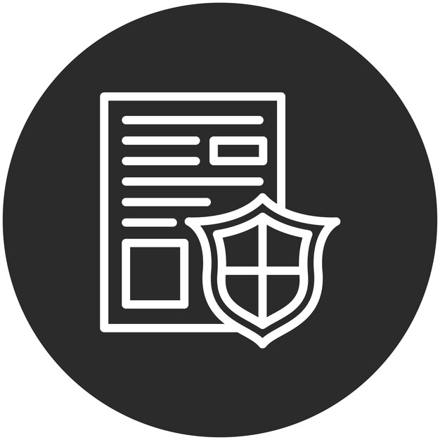 Ilustración del icono vectorial de Secure Document Icon del conjunto de iconos de redes y intercambio de datos