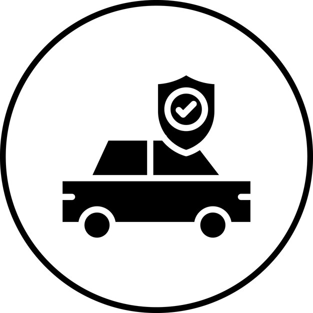 Vector ilustración del icono vectorial de seguridad del automóvil del conjunto de iconos de protección y seguridad