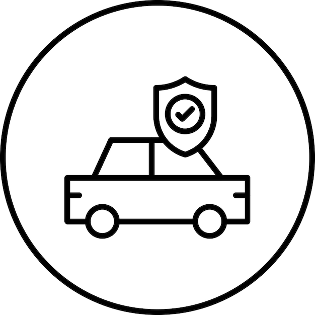 Vector ilustración del icono vectorial de seguridad del automóvil del conjunto de iconos de protección y seguridad