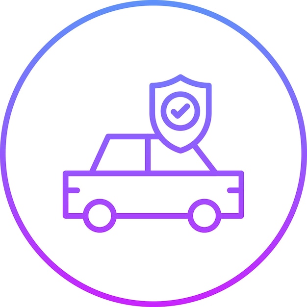 Ilustración del icono vectorial de seguridad del automóvil del conjunto de iconos de protección y seguridad