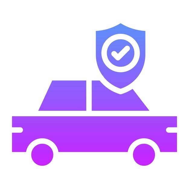 Ilustración del icono vectorial de seguridad del automóvil del conjunto de iconos de protección y seguridad
