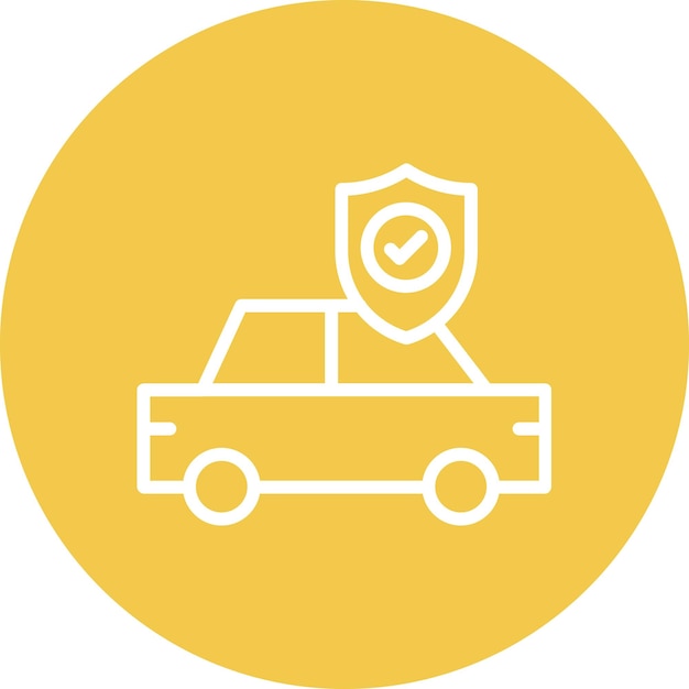 Ilustración del icono vectorial de seguridad del automóvil del conjunto de iconos de protección y seguridad
